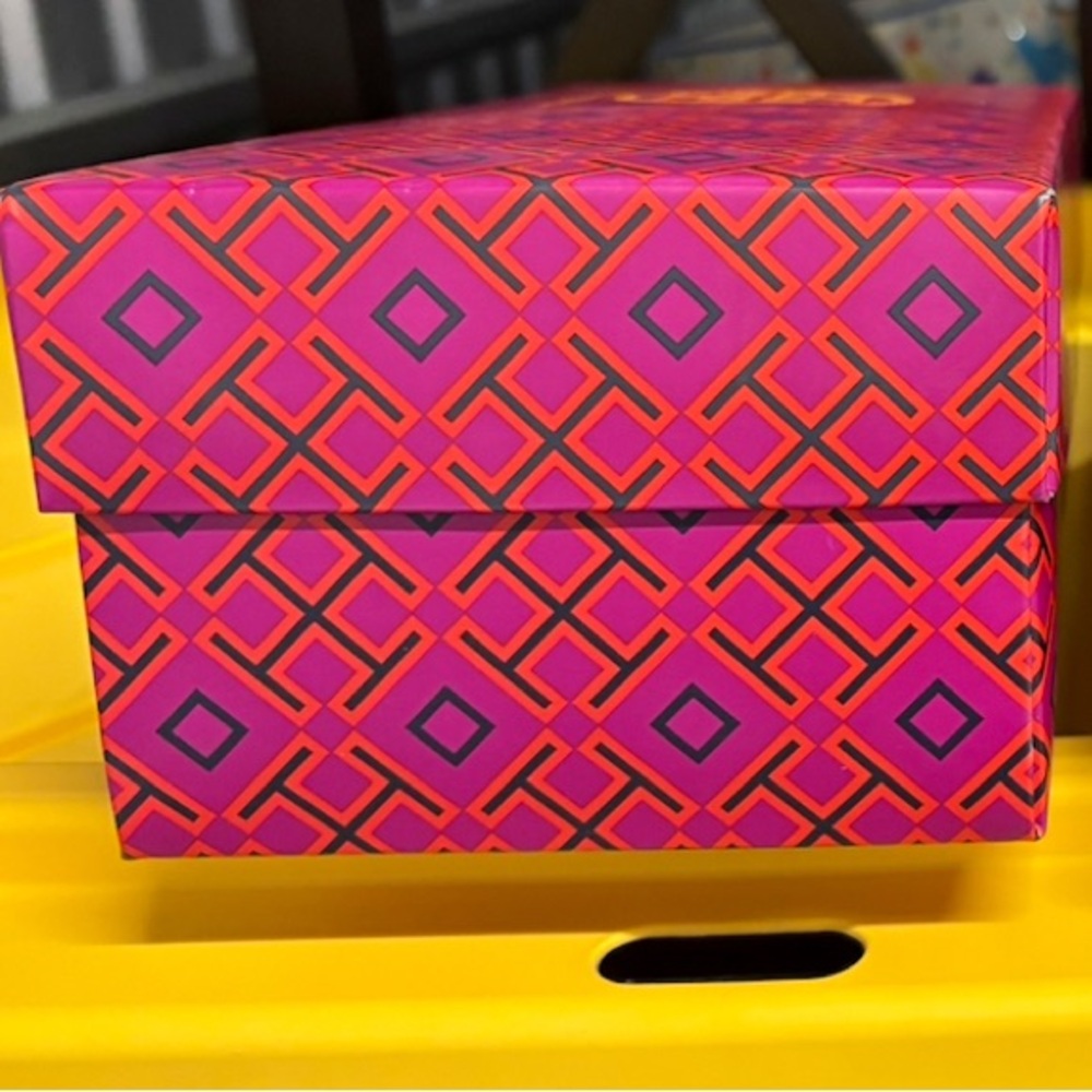 Tory Burch Gift Storage Box Pink and Purple Geometric Box
